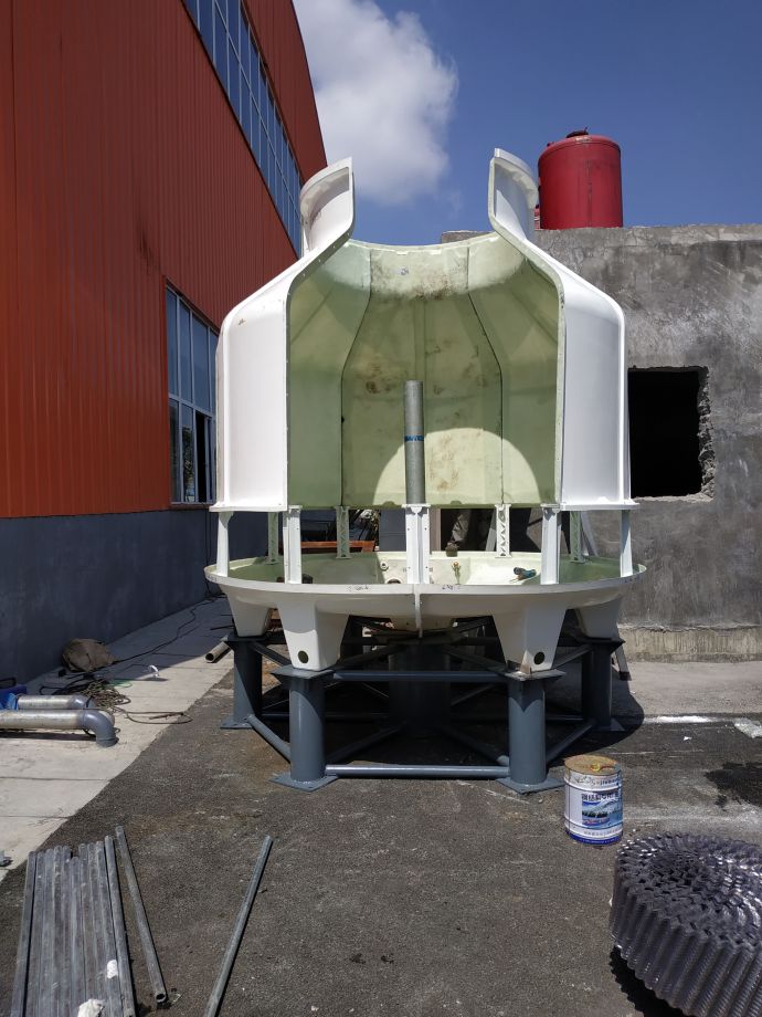 云南化工厂100t玻璃钢冷却塔安装